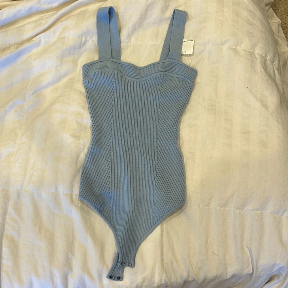 Abercrombie and Fitch, body suit, sweater material, light blue, small